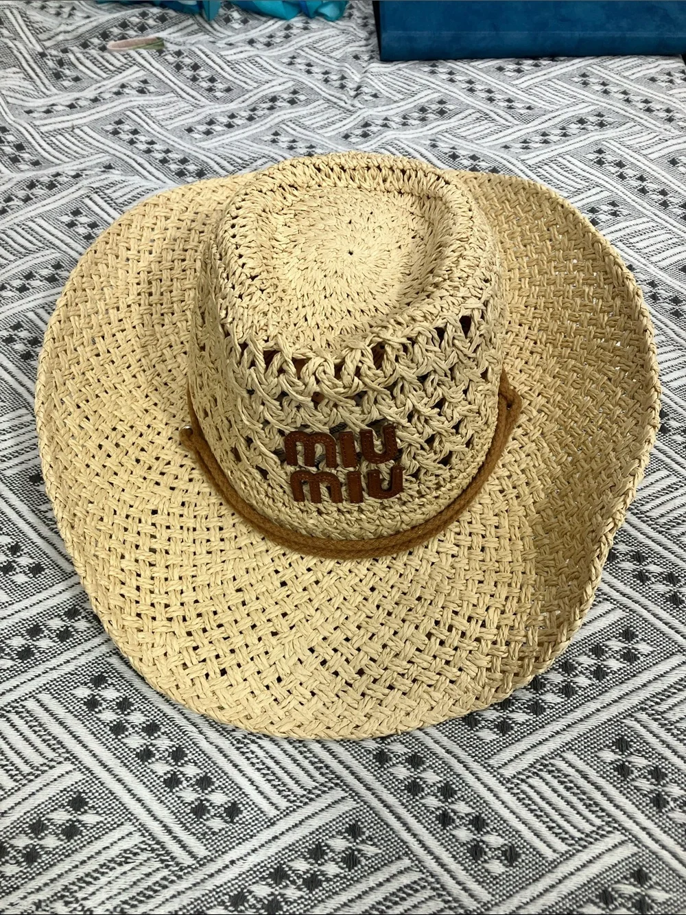 Miu Miu Summer Vacation Raffia Straw Hat OS